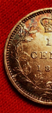1871-Canada-Ten-Cent---Nice-Colours-&-Lots-Of-Die-Cracks-: